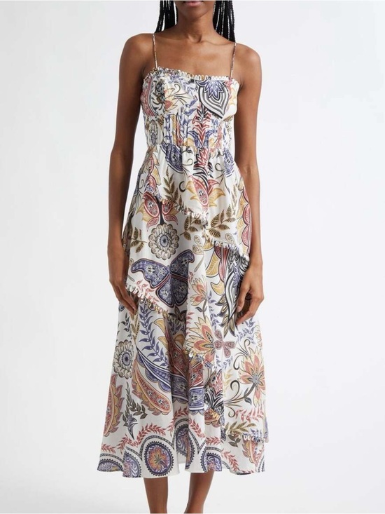 FARM Rio Dresses & Skirts - NWT Farm Rio Boho Glam Off White Maxi Dress Floral Sundress Size Medium